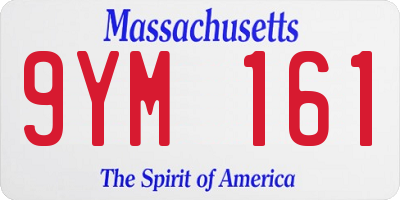 MA license plate 9YM161