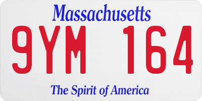 MA license plate 9YM164