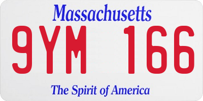 MA license plate 9YM166