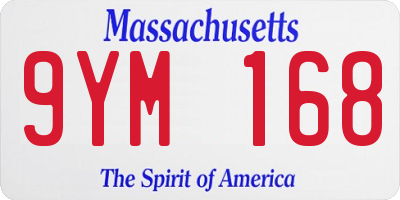 MA license plate 9YM168