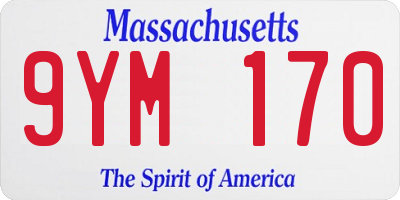 MA license plate 9YM170