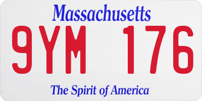 MA license plate 9YM176