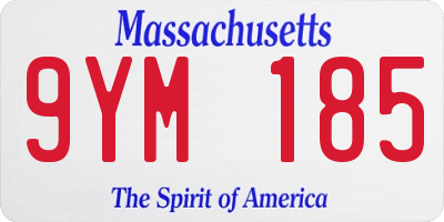 MA license plate 9YM185