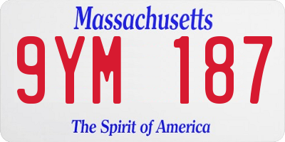 MA license plate 9YM187