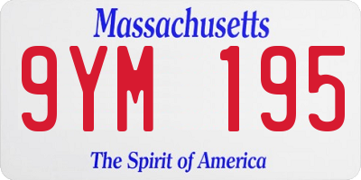 MA license plate 9YM195