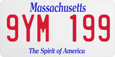 MA license plate 9YM199