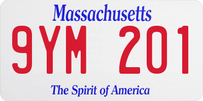 MA license plate 9YM201