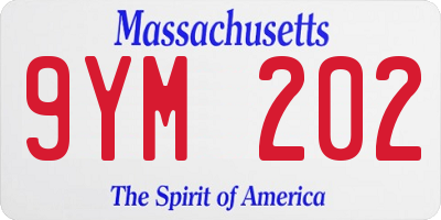 MA license plate 9YM202