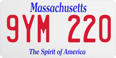 MA license plate 9YM220