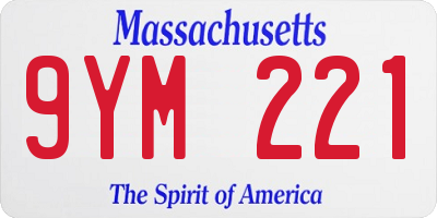 MA license plate 9YM221