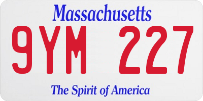 MA license plate 9YM227