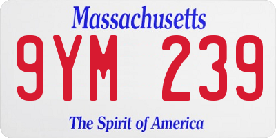 MA license plate 9YM239