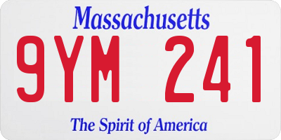 MA license plate 9YM241