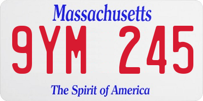 MA license plate 9YM245