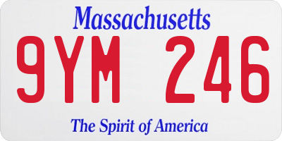 MA license plate 9YM246