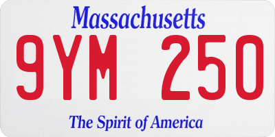 MA license plate 9YM250