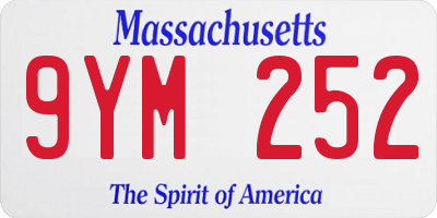 MA license plate 9YM252