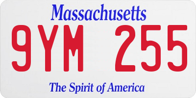 MA license plate 9YM255