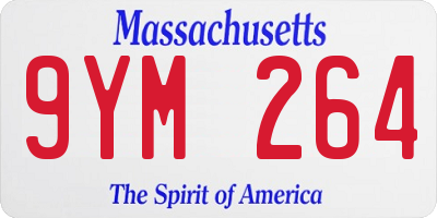 MA license plate 9YM264