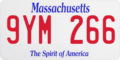 MA license plate 9YM266