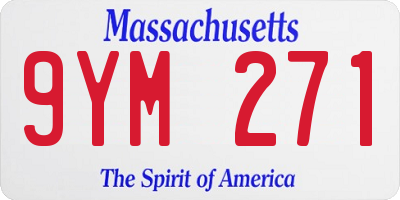 MA license plate 9YM271