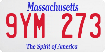 MA license plate 9YM273