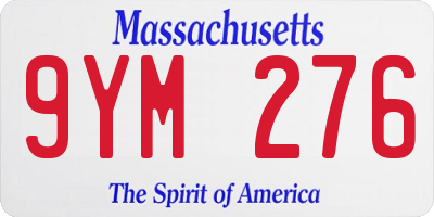 MA license plate 9YM276