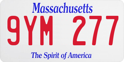 MA license plate 9YM277