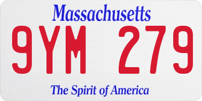 MA license plate 9YM279