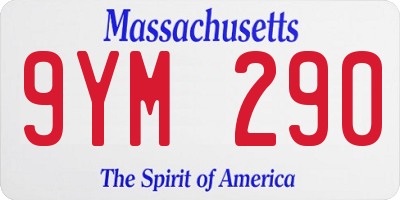 MA license plate 9YM290