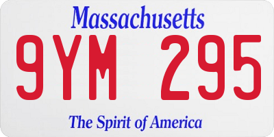 MA license plate 9YM295