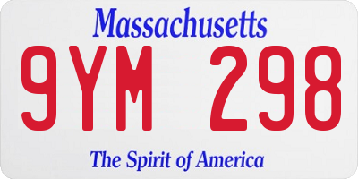 MA license plate 9YM298