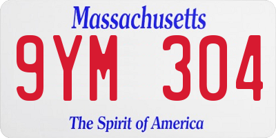 MA license plate 9YM304