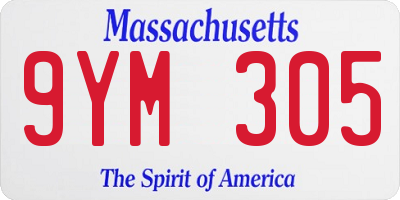 MA license plate 9YM305