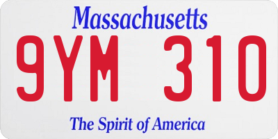 MA license plate 9YM310