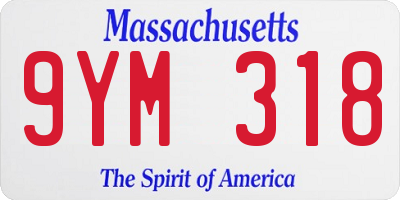 MA license plate 9YM318