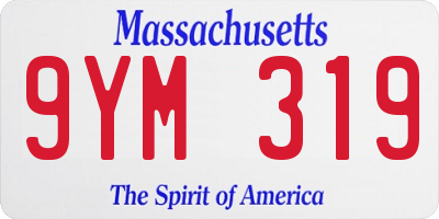 MA license plate 9YM319