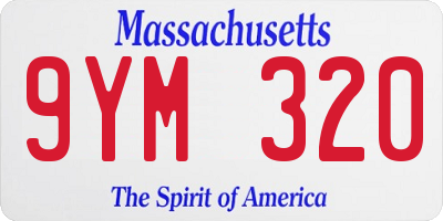 MA license plate 9YM320