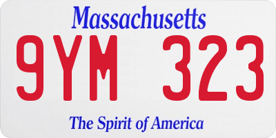 MA license plate 9YM323