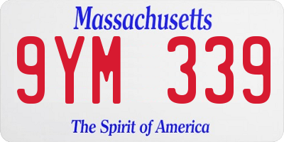 MA license plate 9YM339