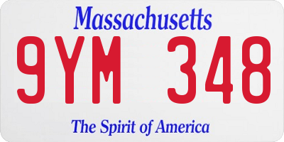 MA license plate 9YM348