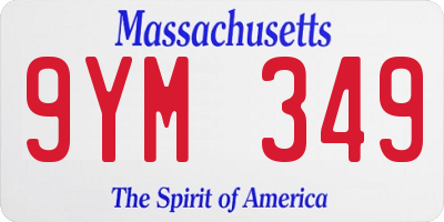 MA license plate 9YM349