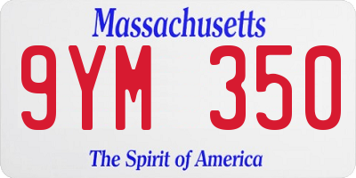 MA license plate 9YM350