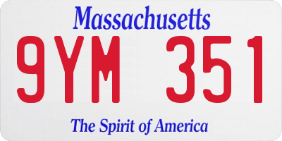 MA license plate 9YM351