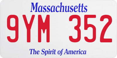 MA license plate 9YM352
