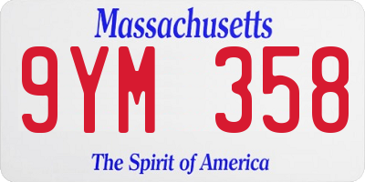 MA license plate 9YM358