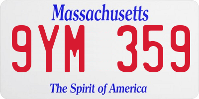 MA license plate 9YM359