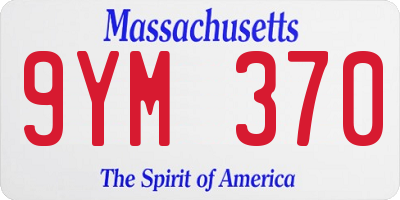 MA license plate 9YM370