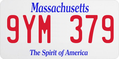 MA license plate 9YM379
