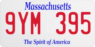 MA license plate 9YM395